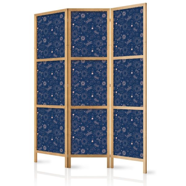 Paravent japonais - Cosmic Inspirations - Pattern with Stars and Constellations on a Dark Background Paravent japonais - Cosmic Inspirations - Pattern with Stars and Constellations on a Dark Background