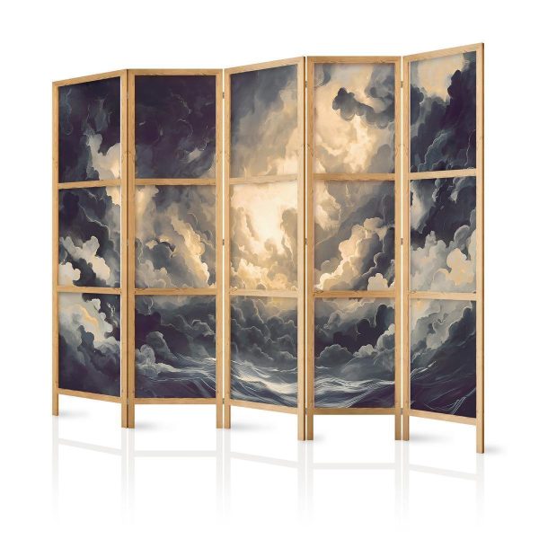 Paravent japonais - Epic Light Play: The Sun Battling for Dominance Over the Clouds Paravent japonais - Epic Light Play: The Sun Battling for Dominance Over the Clouds