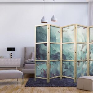 Paravent japonais - Escaping Fish - Very Fast Swimming Fish in Muted Colors Among Ocean Depths
