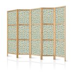 Paravent japonais - Giraffe Pattern - Animal Pattern in Turquoise Spots on a Light Background