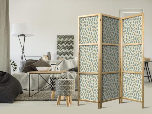 Paravent japonais - Giraffe Pattern - Animal Pattern in Turquoise Spots on a Light Background
