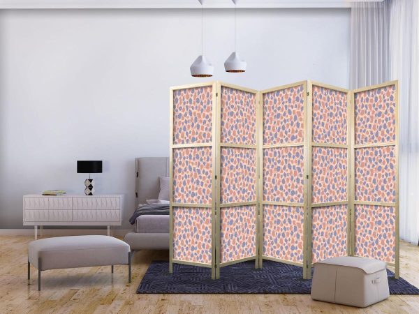Paravent japonais - Giraffe Pattern - Colorful Animal Pattern in Blue-Pink Spots