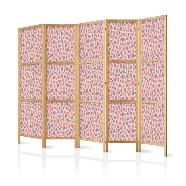 Paravent japonais - Giraffe Pattern - Colorful Animal Pattern in Blue-Pink Spots Paravent japonais - Giraffe Pattern - Colorful Animal Pattern in Blue-Pink Spots