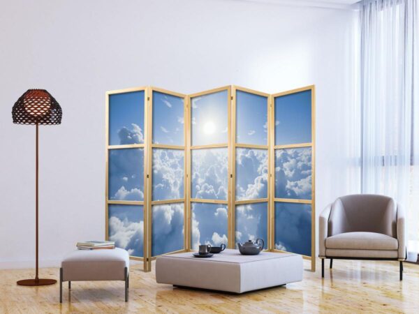 Paravent japonais - Heavenly Calm: Warm Rays of the Sun