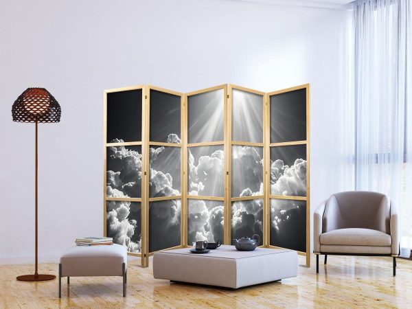 Paravent japonais - Hope in the Clouds: Inspiring Rays of the Sun – Awaken Emotions