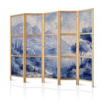 Paravent japonais - Italian Landscape - Lake Como Painted in Shades of Blue