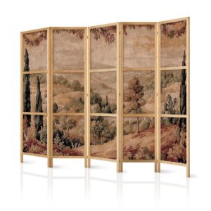 Paravent japonais - Landscape with Cypresses - Old Tapestry with Mediterranean Vegetation