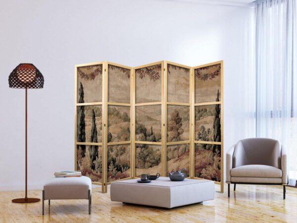 Paravent japonais - Landscape with Cypresses - Old Tapestry with Mediterranean Vegetation