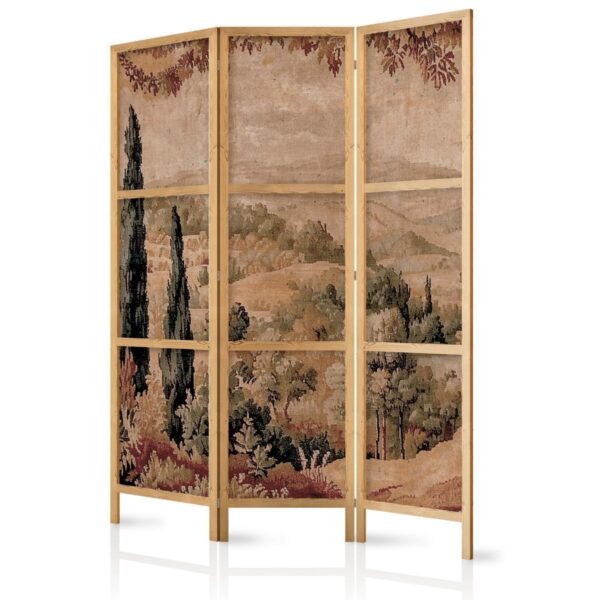 Paravent japonais - Landscape with Cypresses - Old Tapestry with Mediterranean Vegetation Paravent japonais - Landscape with Cypresses - Old Tapestry with Mediterranean Vegetation