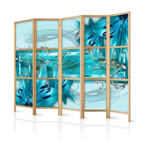 Paravent japonais - Lilies in Pale Blue II Paravent japonais - Lilies in Pale Blue II