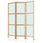 Paravent japonais - Minimalist Fish - Fish from Gray Dots on the Crystal Clear Water Surface in Mint Green