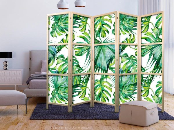 Paravent japonais - Monstera and Palm Leaves II
