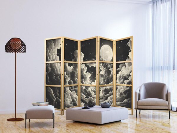 Paravent japonais - Moon and Stars Singing Among the Great Clouds