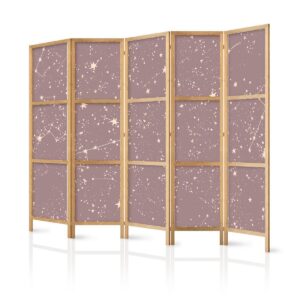 Paravent japonais - Night Sky - Artistic Constellations and Stars in Pastel Shades