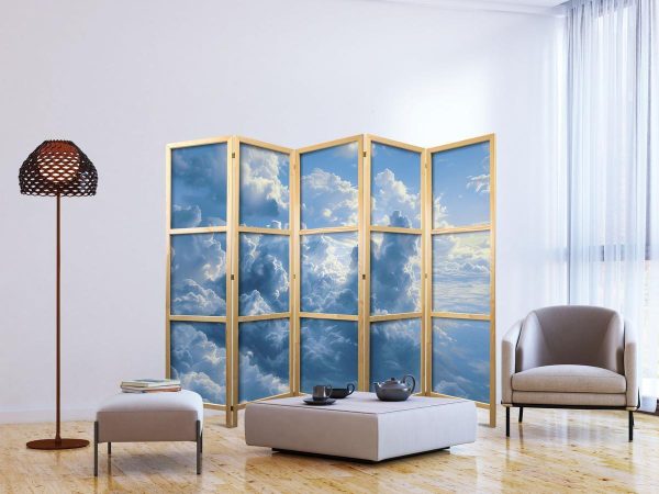 Paravent japonais - Ocean in the Air: Waving Clouds Reflecting Morning Light