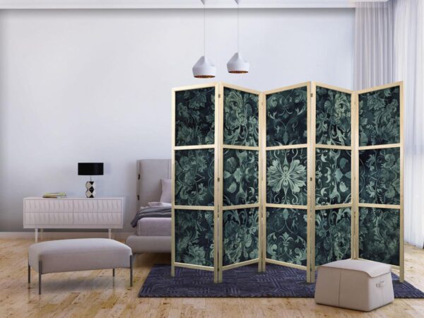 Paravent japonais - Oriental Pattern Carpet - Emerald Ornaments and Worn Patterns