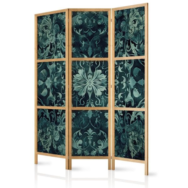 Paravent japonais - Oriental Pattern Carpet - Emerald Ornaments and Worn Patterns Paravent japonais - Oriental Pattern Carpet - Emerald Ornaments and Worn Patterns