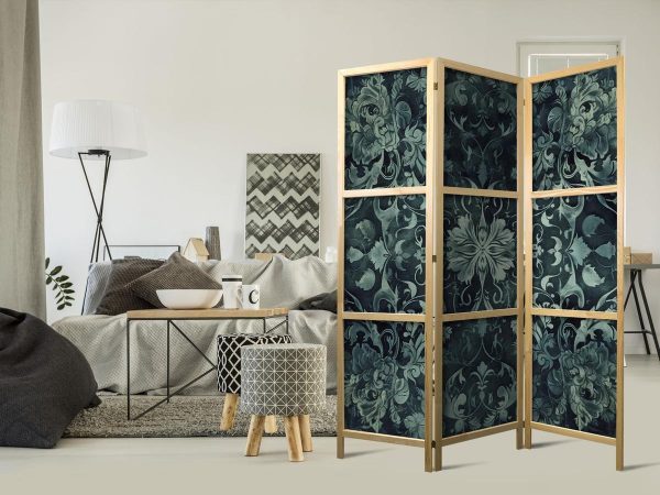 Paravent japonais - Oriental Pattern Carpet - Emerald Ornaments and Worn Patterns
