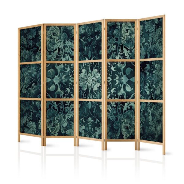 Paravent japonais - Oriental Pattern Carpet - Emerald Ornaments and Worn Patterns Paravent japonais - Oriental Pattern Carpet - Emerald Ornaments and Worn Patterns
