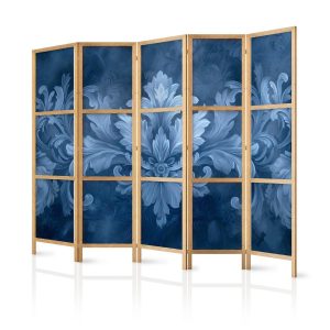 Paravent japonais - Ornament in Blue and Cool Colors - Dark Blue Decoration