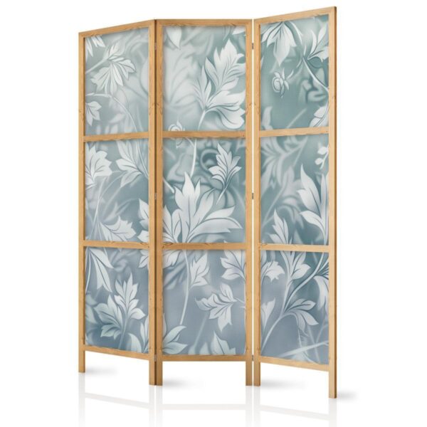 Paravent japonais - Ornaments in Worn Muted Turquoises - Delicate Plant Pattern Paravent japonais - Ornaments in Worn Muted Turquoises - Delicate Plant Pattern