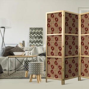Paravent japonais - Predatory Streaks - Red Abstract Shapes Inspired by Tribal