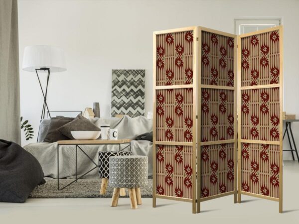 Paravent japonais - Predatory Streaks - Red Abstract Shapes Inspired by Tribal