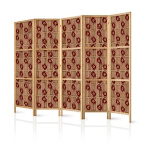 Paravent japonais - Predatory Streaks - Red Abstract Shapes Inspired by Tribal