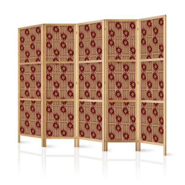 Paravent japonais - Predatory Streaks - Red Abstract Shapes Inspired by Tribal Paravent japonais - Predatory Streaks - Red Abstract Shapes Inspired by Tribal
