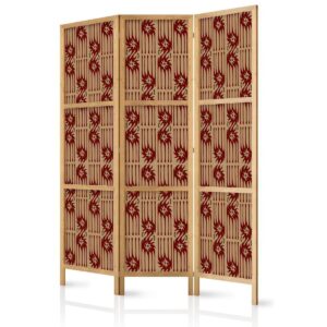 Paravent japonais - Predatory Streaks - Red Abstract Shapes Inspired by Tribal