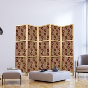 Paravent japonais - Predatory Streaks - Red Abstract Shapes Inspired by Tribal