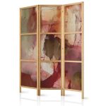 Paravent japonais - Rose Abstraction - Spilled Watercolor Paint in Spring Colors
