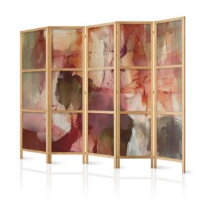 Paravent japonais - Rose Abstraction - Spilled Watercolor Paint in Spring Colors