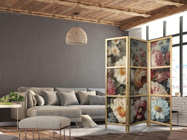 Paravent japonais - Scent of Nature - Beautiful Garden Flowers in Pastel Colors