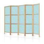 Paravent japonais - Sketch - Outline of an Airplane in White on a Turquoise Background