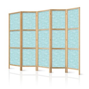 Paravent japonais - Sketch - Outline of an Airplane in White on a Turquoise Background