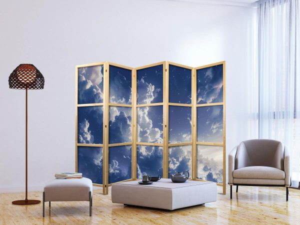 Paravent japonais - Starry Clouds and Delicate Light Over a Corner of the Sky