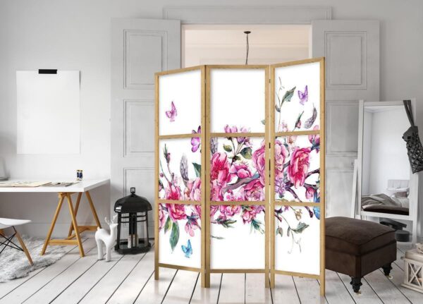 Paravent japonais - Style: Flowers and Butterflies