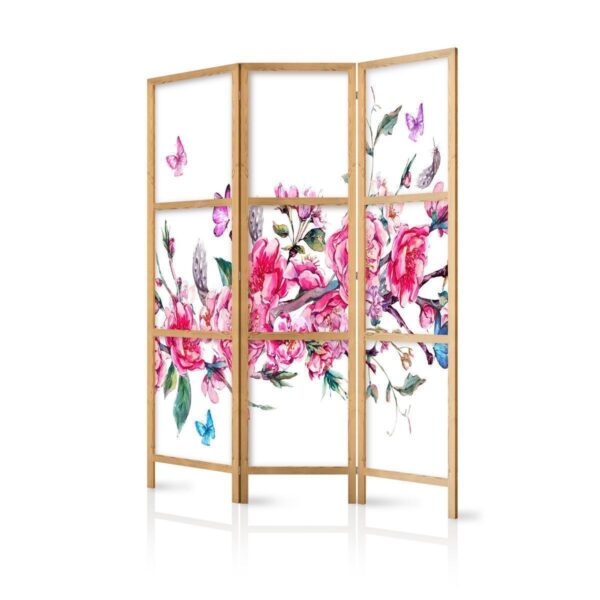 Paravent japonais - Style: Flowers and Butterflies Paravent japonais - Style: Flowers and Butterflies