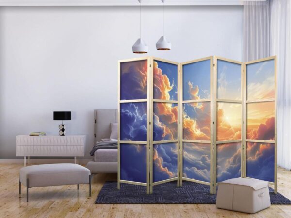 Paravent japonais - Sunset Over a Cloudy Sea: A Wonderful Symphony of Colors