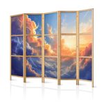Paravent japonais - Sunset Over a Cloudy Sea: A Wonderful Symphony of Colors