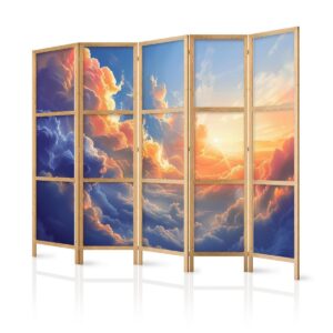 Paravent japonais - Sunset Over a Cloudy Sea: A Wonderful Symphony of Colors