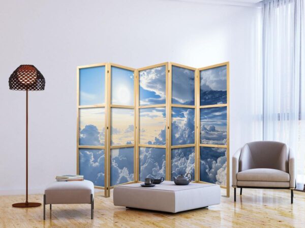 Paravent japonais - Symphony of Light: Sun and Clouds Collaborating on a Beautiful Sky
