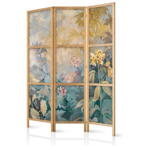 Paravent japonais - Tapestry Pattern with Meadow and Flowers - Kilim with a Spring Motif