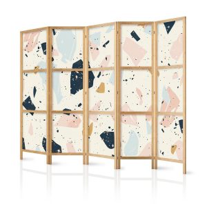 Paravent japonais - Terrazzo with Large - Scaled Stones in Muted Colors