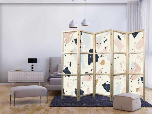 Paravent japonais - Terrazzo with Large - Scaled Stones in Muted Colors