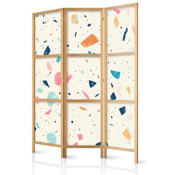 Paravent japonais - Terrazzo with Multicolored - Large Elements - Cheerful Pattern on a Light Background Paravent japonais - Terrazzo with Multicolored - Large Elements - Cheerful Pattern on a Light Background
