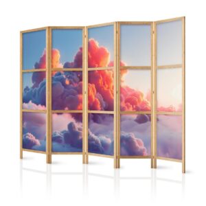 Paravent japonais - Twilight Spectacle: Clouds in Shades of Pink and Violet