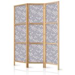 Paravent japonais - Underwater Shoal of Small Fish - Tiny Light-Beige Fish on the Background of Oceanic Depths in Gray Shades