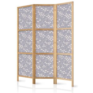 Paravent japonais - Underwater Shoal of Small Fish - Tiny Light-Beige Fish on the Background of Oceanic Depths in Gray Shades